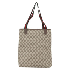 GUCCI GG Supreme Web Sherry Line Bag PVC Beige 002 123 6487 Auth gh1437 - 0