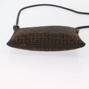 FENDI Zucchino Canvas Shoulder Bag Brown Auth gh1439-6