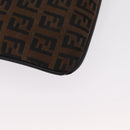 FENDI Zucchino Canvas Shoulder Bag Brown Auth gh1439-18