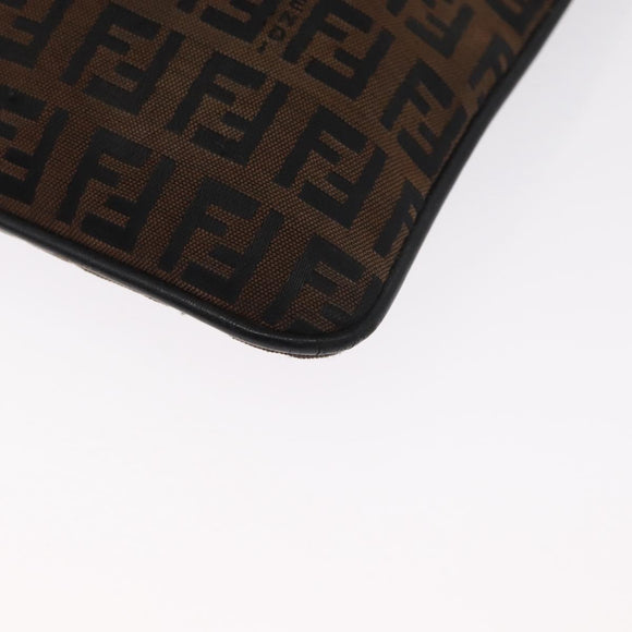 FENDI Zucchino Canvas Shoulder Bag Brown Auth gh1439