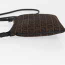 FENDI Zucchino Canvas Shoulder Bag Brown Auth gh1439-5