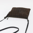 FENDI Zucchino Canvas Shoulder Bag Brown Auth gh1439-14