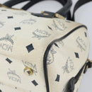 MCM Logogram Vicetos Hand Bag PVC 2way White Gold Auth gh1440-12