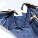 MCM Logogram Vicetos Hand Bag PVC 2way White Gold Auth gh1440-21