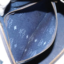 MCM Logogram Vicetos Hand Bag PVC 2way White Gold Auth gh1440-23