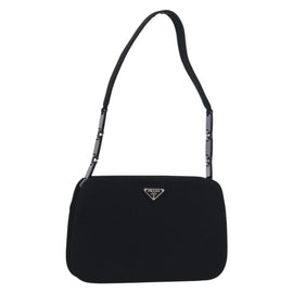 PRADA Chain Shoulder Bag cotton Black Auth gh1441