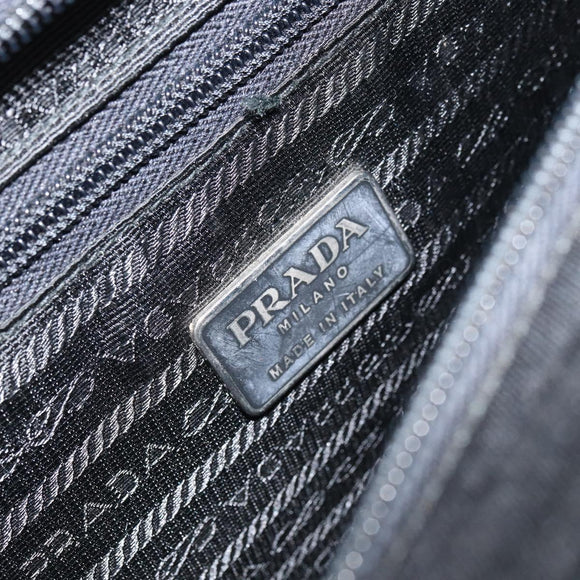 PRADA Chain Shoulder Bag cotton Black Auth gh1441