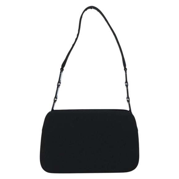 PRADA Chain Shoulder Bag cotton Black Auth gh1441