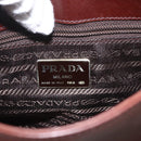 PRADA Umhängetasche Leder Braun Gold Auth gh1442-18