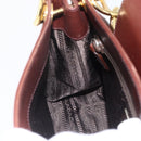 PRADA Umhängetasche Leder Braun Gold Auth gh1442-21