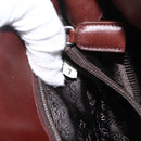 PRADA Umhängetasche Leder Braun Gold Auth gh1442-12