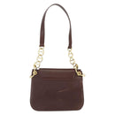 PRADA Shoulder Bag Leather Brown Gold Auth gh1442-3