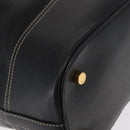 LOEWE Anagram Shoulder Bag Leather Black Gold Auth gh1443-9