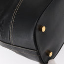 LOEWE Anagram Shoulder Bag Leather Black Gold Auth gh1443-15