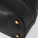 LOEWE Anagram Shoulder Bag Leather Black Gold Auth gh1443-16