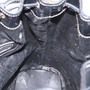 LOEWE Anagram Shoulder Bag Leather Black Gold Auth gh1443-18