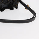 LOEWE Anagram Shoulder Bag Leather Black Gold Auth gh1443-7