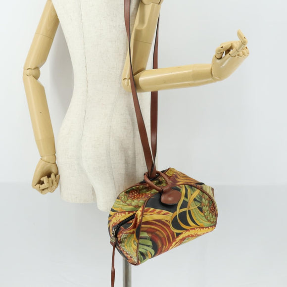 Salvatore Ferragamo Botanical Pattern Shoulder Bag PVC Multicolor Auth gh1445