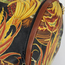 Salvatore Ferragamo Botanical Pattern Boston Bag PVC Multicolor Gold Auth gh1446-10