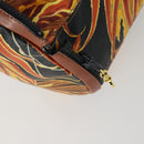 Salvatore Ferragamo Botanical Pattern Boston Bag PVC Multicolor Gold Auth gh1446-14