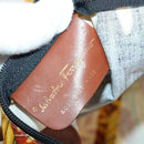 Salvatore Ferragamo Botanical Pattern Boston Bag PVC Multicolor Gold Auth gh1446-19