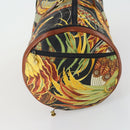 Salvatore Ferragamo Botanical Pattern Boston Bag PVC Multicolor Gold Auth gh1446-4