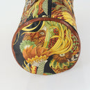 Salvatore Ferragamo Botanical Pattern Boston Bag PVC Multicolor Gold Auth gh1446-5