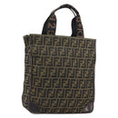 FENDI Zucca Canvas Tote Bag Black Brown Auth gh1447-1