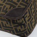 FENDI Zucca Canvas Tote Bag Black Brown Auth gh1447-12