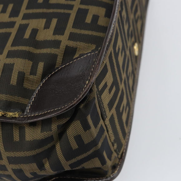 FENDI Zucca Canvas Tote Bag Black Brown Auth gh1447