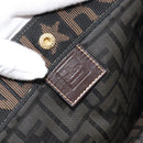 FENDI Zucca Canvas Tote Bag Black Brown Auth gh1447-15