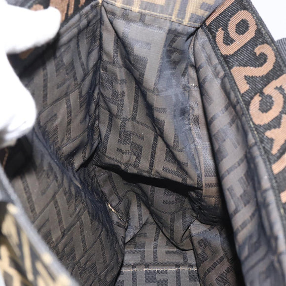 FENDI Zucca Canvas Tragetasche Schwarz Braun Auth gh1447
