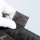 FENDI Zucca Canvas Tote Bag Black Brown Auth gh1447-19