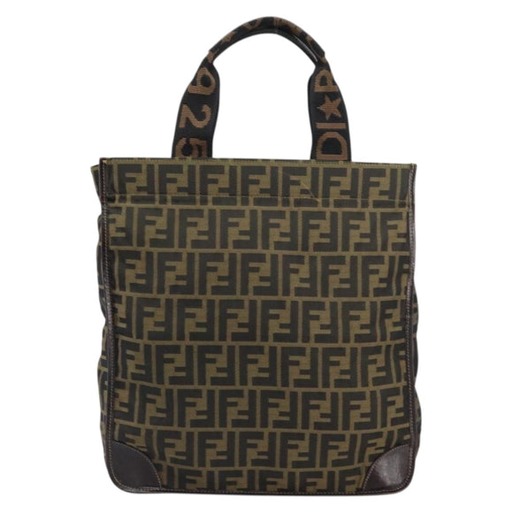 FENDI Zucca Canvas Tragetasche Schwarz Braun Auth gh1447