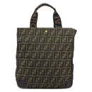 FENDI Zucca Canvas Tragetasche Schwarz Braun Auth gh1447-2