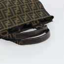 FENDI Zucca Canvas Tote Bag Black Brown Auth gh1447-8