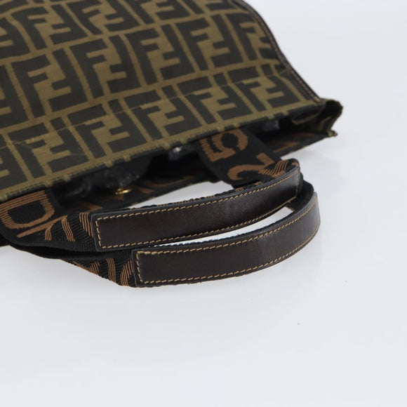 FENDI Zucca Canvas Tragetasche Schwarz Braun Auth gh1447