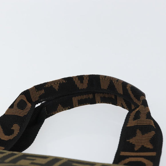 FENDI Zucca Canvas Tote Bag Black Brown Auth gh1447