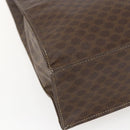 CELINE Macadam Canvas Hand Bag PVC Leather Brown Gold Auth gh1448-11