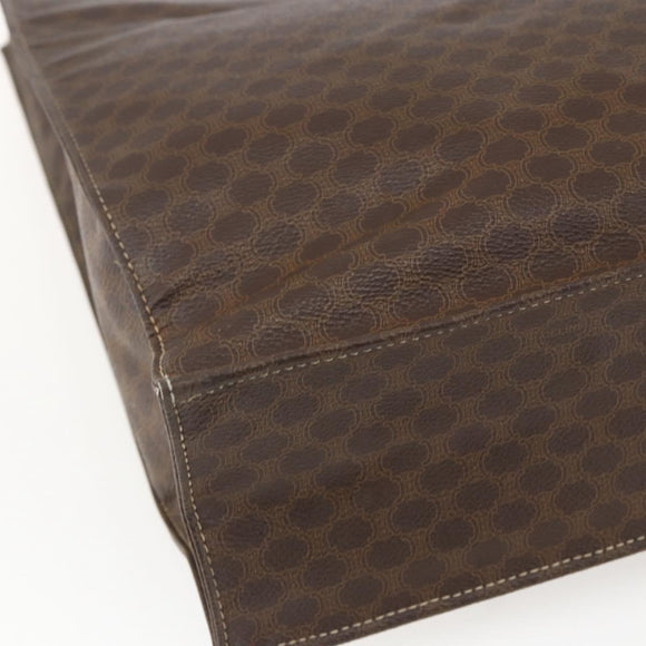 CELINE Macadam Canvas Hand Bag PVC Leather Brown Gold Auth gh1448