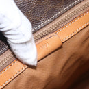 CELINE Macadam Canvas Hand Bag PVC Leather Brown Gold Auth gh1448-21