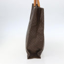 CELINE Macadam Canvas Hand Bag PVC Leather Brown Gold Auth gh1448-5