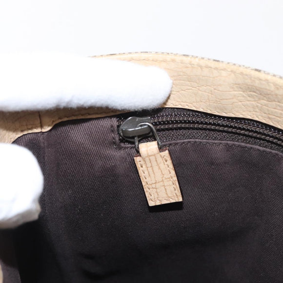 GUCCI GG Supreme Hand Bag PVC Beige Silver 117551 Auth gh1449