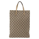 GUCCI GG Supreme Hand Bag PVC Beige Silver 117551 Auth gh1449-2