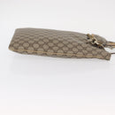 GUCCI GG Supreme Hand Bag PVC Beige Silver 117551 Auth gh1449-3