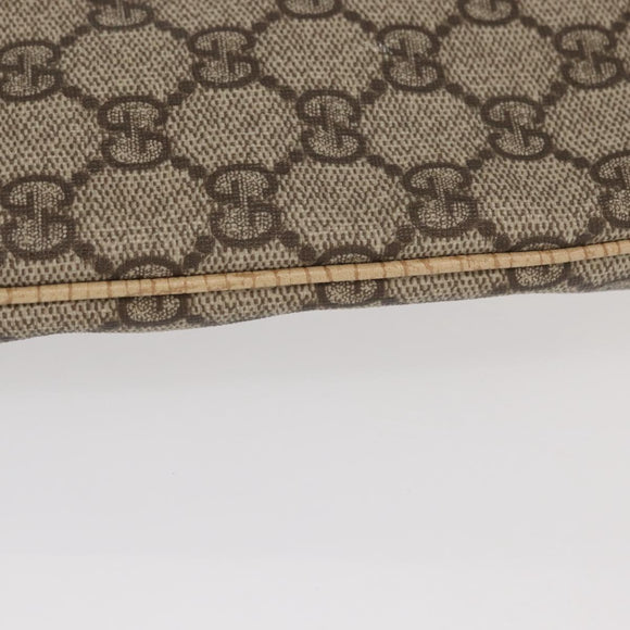 GUCCI GG Supreme Hand Bag PVC Beige Silver 117551 Auth gh1449