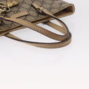 GUCCI GG Supreme Hand Bag PVC Beige Silver 117551 Auth gh1449-8