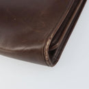 Christian Dior Hand Bag Leather Brown Gold Auth gh1451-15