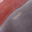 Christian Dior Hand Bag Leather Brown Gold Auth gh1451-10