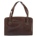 Christian Dior Hand Bag Leather Brown Gold Auth gh1451-2
